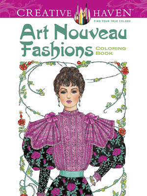 Art Nouveau Fashions Tea Party Activity Coloring Book-Roses And Teacups