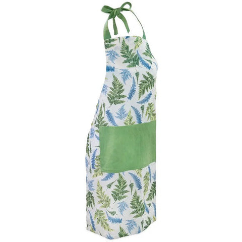 Arwea Apron with Blue and Green Ferns