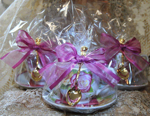 Assorted Roses Teacup (Tea Cup) Favors Set of 3