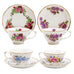 Vintage Floral Mixed Patterns Porcelain Tea Cups and Saucers
