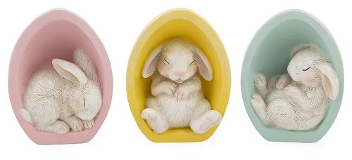 Baby Bunnies in Easter Eggs Set of 3