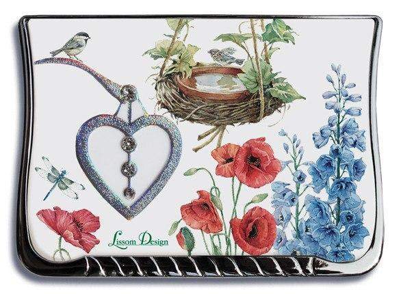Bathing Birds Compact Mirror-Roses And Teacups
