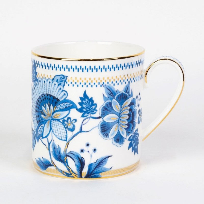 Beautiful Bone China Blue Danube Mugs Set of 2-Roses And Teacups