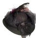 Black 5″ Large Brim Edwardian Hat W/Black Tulle And French Lavender #4499 Back View