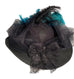 Black 5″ Large Brim Edwardian Hat W/Black Tulle And Turquoise #4498 Back View