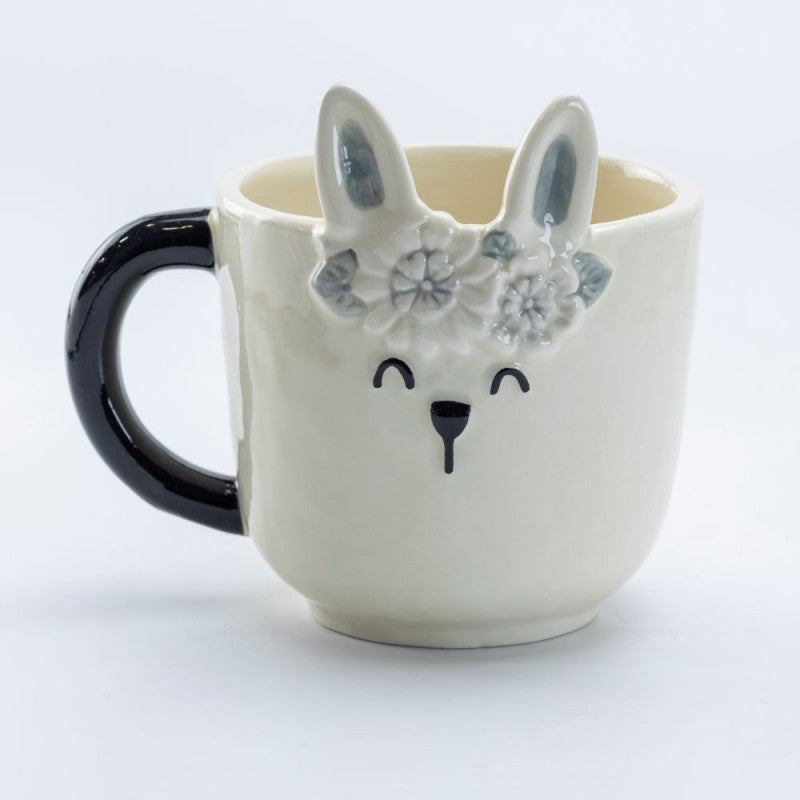 Black Grey Bunny Mugs