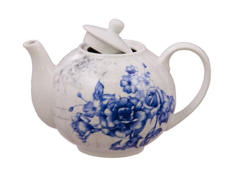 Blue England Rose Discount Teapot-Roses And Teacups
