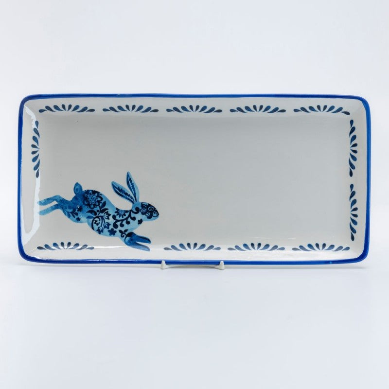 Blue Fork Bunny Serving Tray