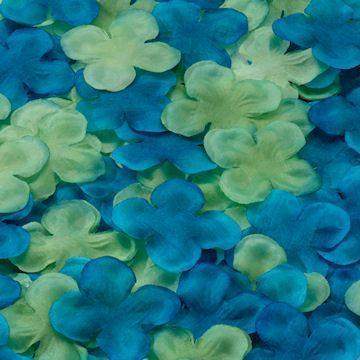 Blue Green Petals for Weddings (approx 250)