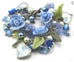 Blue Roses with Broken China Hearts and Pearls Bracelet-Roses And Teacups