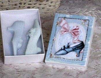 Blue Victorian Shoe Soap Favors-Roses And Teacups