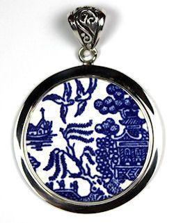 Blue Willow China Pendant