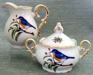 Bluebird Porcelain Cream and Sugar Set