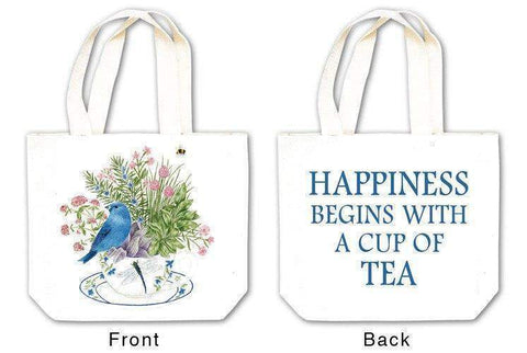 Bluebird Tea Gift Favor Tote with Tea and Spiced Tea Cup Coaster Mat
