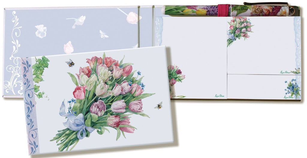 Bumble Bees and Tulips Sticky Pad Pen Set-Roses And Teacups