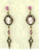 Cameo Lilac Crystal Drop Earrings-Roses And Teacups