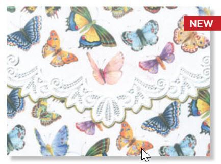Carol Wilson Butterflies Note Card Portfolio-Roses And Teacups