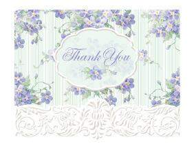 Carol Wilson Carol's Rose Garden Forget Me Nots Thank You Cards-Roses And Teacups