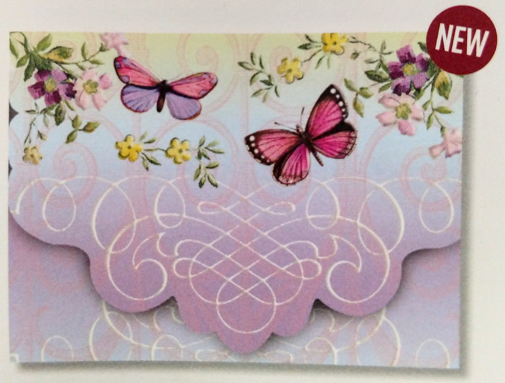 Carol Wilson Charlottes Butterflies Note Card Portfolio-Roses And Teacups
