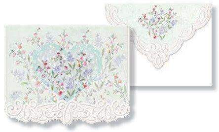 Carol Wilson Floral Heart Note Card Portfolio-Roses And Teacups