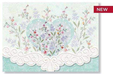 Carol Wilson Floral Heart Note Card Portfolio-Roses And Teacups