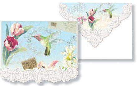 Carol Wilson Floral Hummingbird Note Card Portfolio-Roses And Teacups