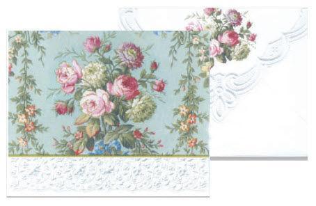 Carol Wilson Garden Floral Note Card Portfolio-Roses And Teacups