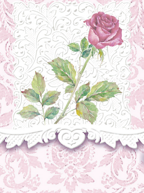 Carol Wilson Long Stem Rose Mini Embossed Purse Notepad-Roses And Teacups