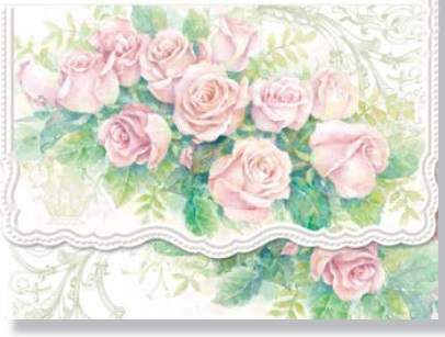 Carol Wilson Rose Cascade Note Card Portfolio - slightly damaged cover-Roses And Teacups