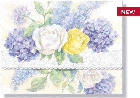 Carol Wilson Roses and Hydrangeas Note Card Portfolio-Roses And Teacups