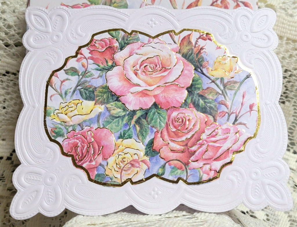 Carol Wilson Roses in Bloom Note Card Portfolio - Very Limited!-Roses And Teacups
