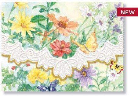 Carol Wilson Spring Meadow Note Card Portfolio-Roses And Teacups