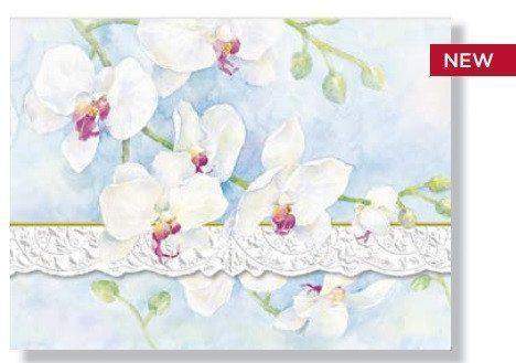 Carol Wilson White Orchid Note Card Portfolio-Roses And Teacups