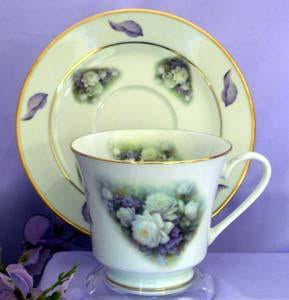 Catherine Porcelain Tea Cup and Saucer Set of 2 - Sussex Rose