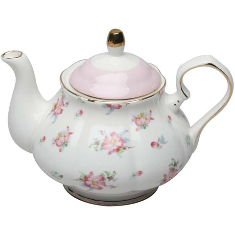 Charlotte Bloom 3 Cup Porcelain Teapot-Roses And Teacups