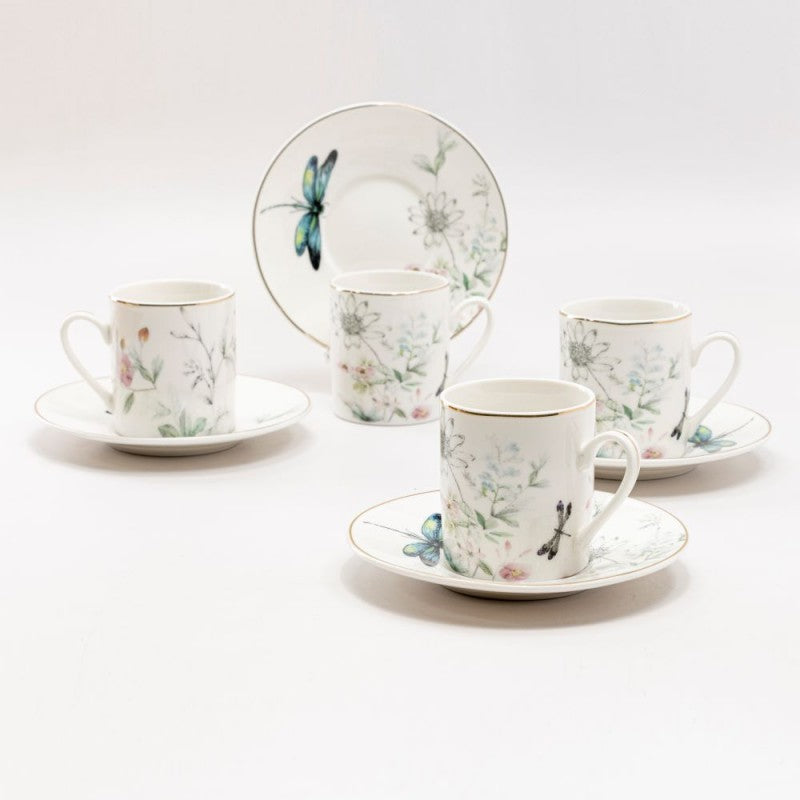 Childrens Dragonfly Garden Demi Teacups Tea Cups and Saucers Set of 4 Gift Boxed-Roses And Teacups
