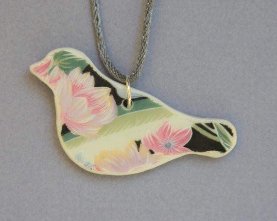 China Bird Pendant Delicate Colors 1 AVAILABLE-Roses And Teacups