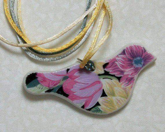 China Bird Pendant ONLY ONE AVAILABLE-Roses And Teacups