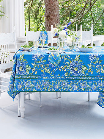 Chrissy Blue Rectangular Tablecloth