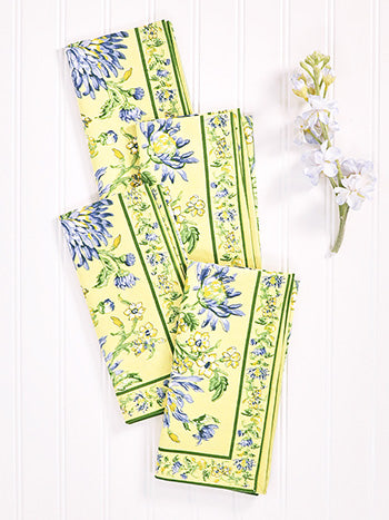 Chrissy Yellow and Blue Cotton Napkins