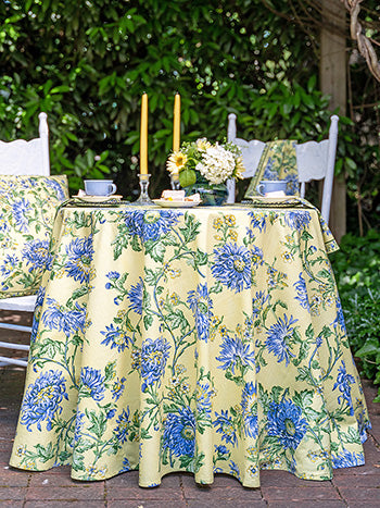 Chrissy Yellow Round Tablecloth