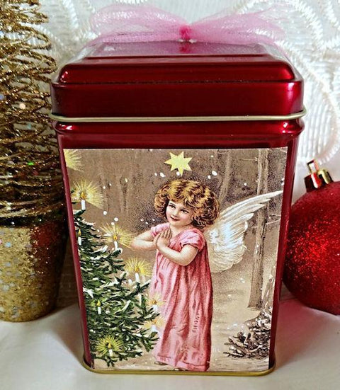 Christmas Angel Tea Tin with 6 Matching Tea Bags-Roses And Teacups