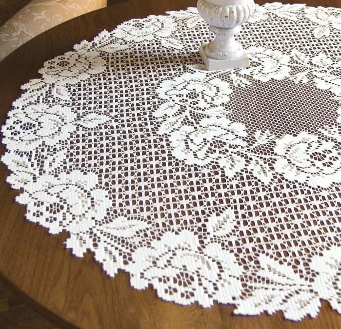 Cottage Rose Lace Table Topper - Only 1 Left!-Roses And Teacups