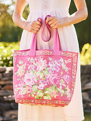 Cottage Rose Pink Market Bag
