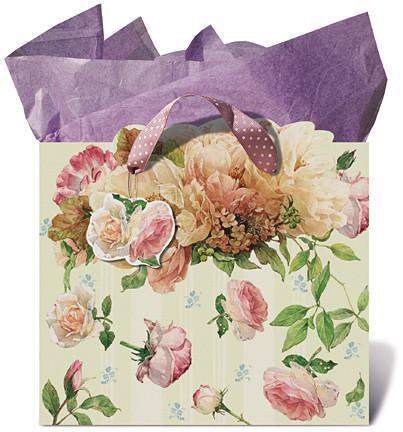 Cottage in Bloom Large Gift Bag-Roses And Teacups