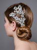 Couture Wedding Headpiece with White Opals and Clear Crystals 4604H-S-Roses And Teacups