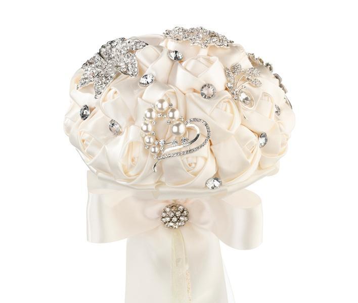 Crystal Flower Bouquet in White or Ivory-Roses And Teacups