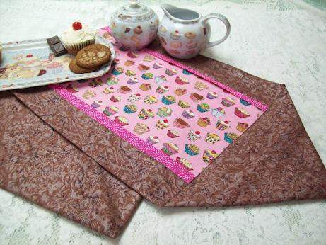 Cupcakes and Chocolate 13x42 Table Runner-Roses And Teacups