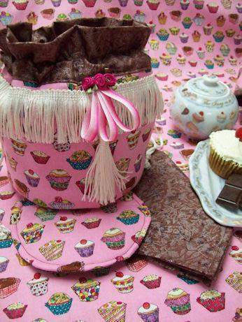 Cupcakes and Chocolate Tea Cup Carrier Tote-Roses And Teacups