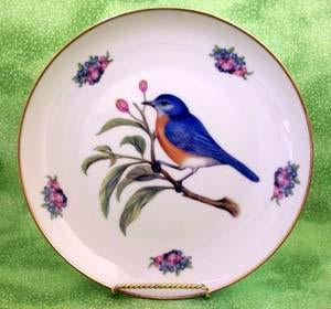 Dessert Plate 8 inch Blue Bird-Roses And Teacups